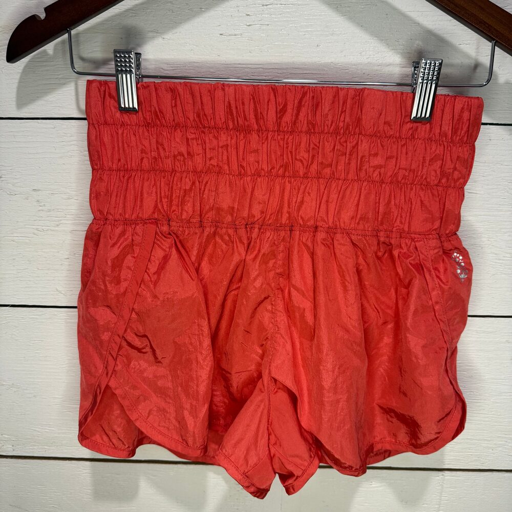 FP Movement Free People The Way Home Running Shorts Coral Red High Waisted S